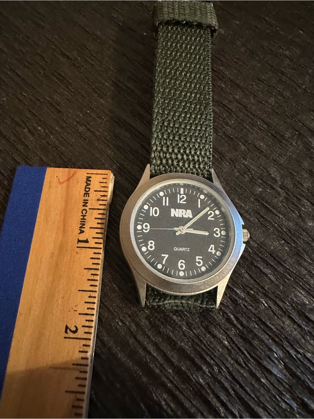 Men's NRA Olive Green Field Watch with Fabric Strap
